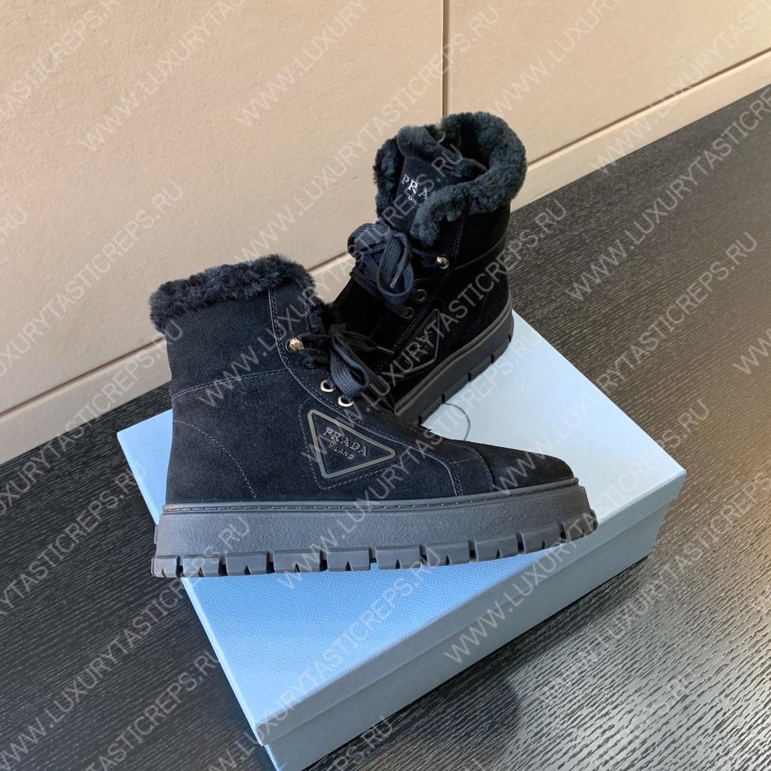 Pra*a suede lace-up booties black 1t492m