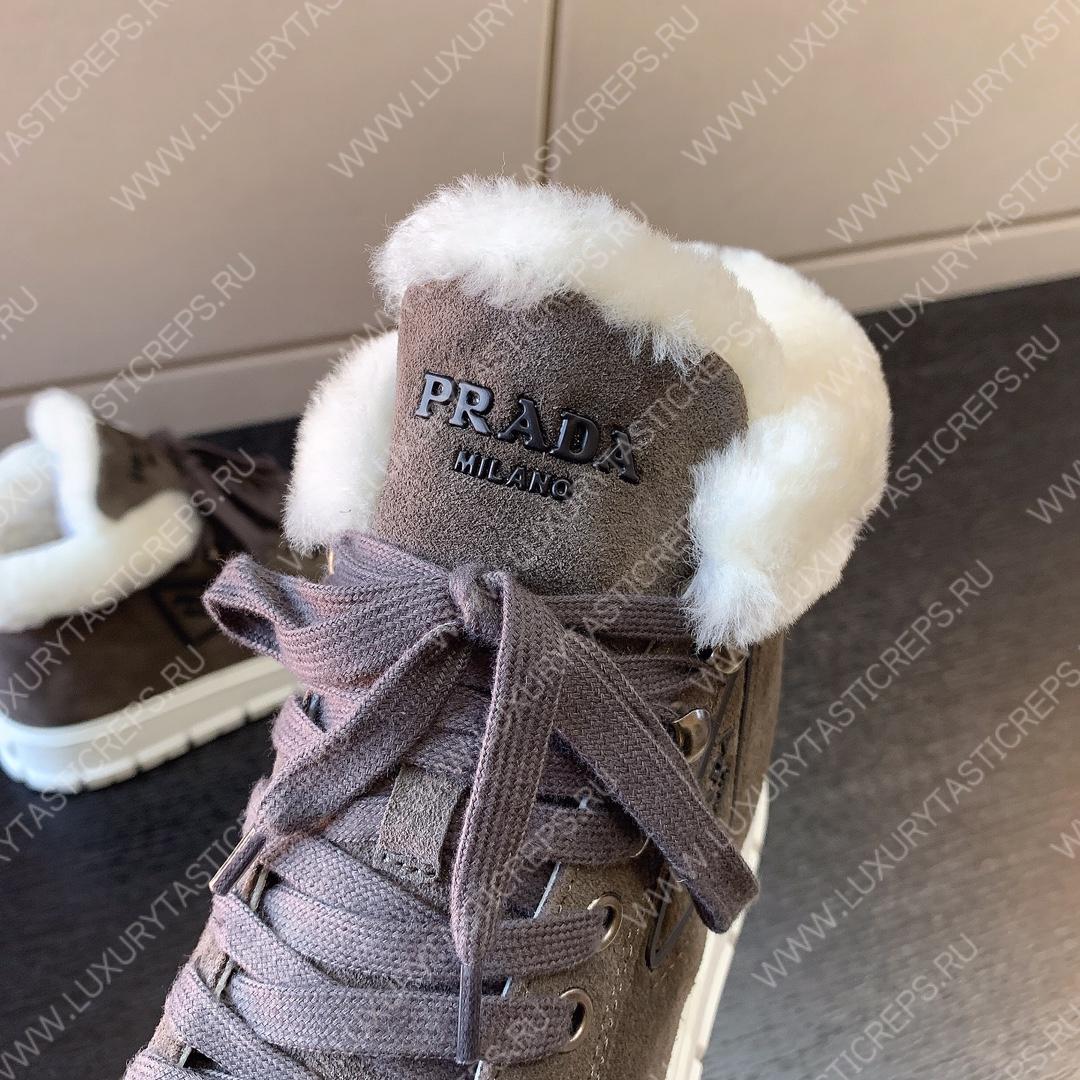 Pra*a suede lace-up booties grey 1t492m