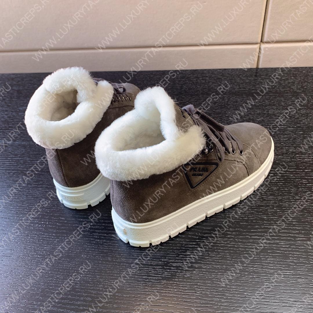 Pra*a suede lace-up booties grey 1t492m