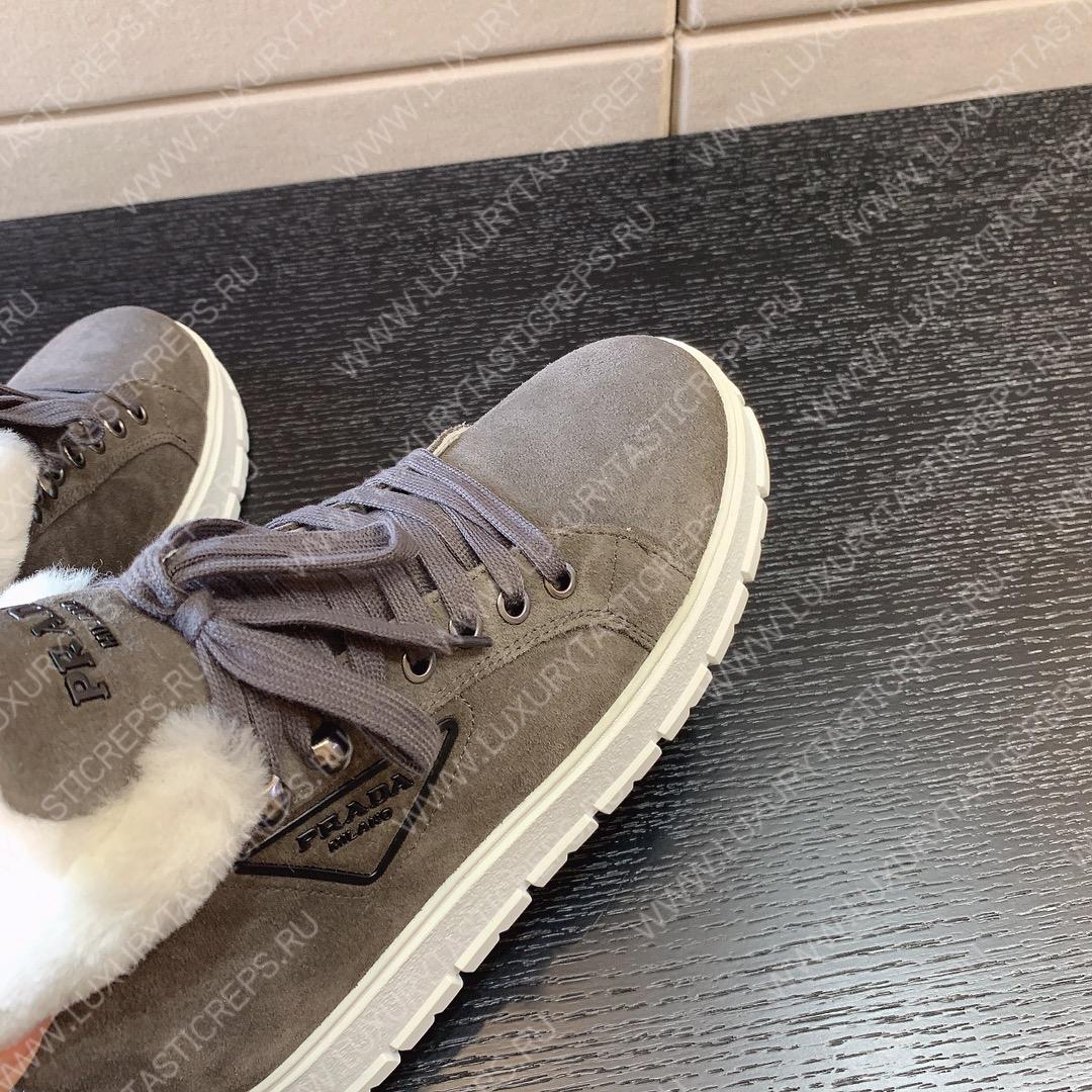 Pra*a suede lace-up booties grey 1t492m