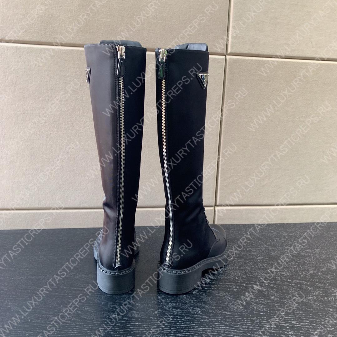 Pra*a brushed leather and nylon boots black 1w906m