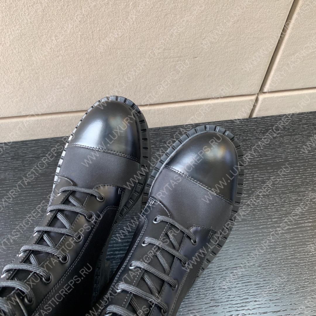 Pra*a brushed leather and nylon boots black 1w906m