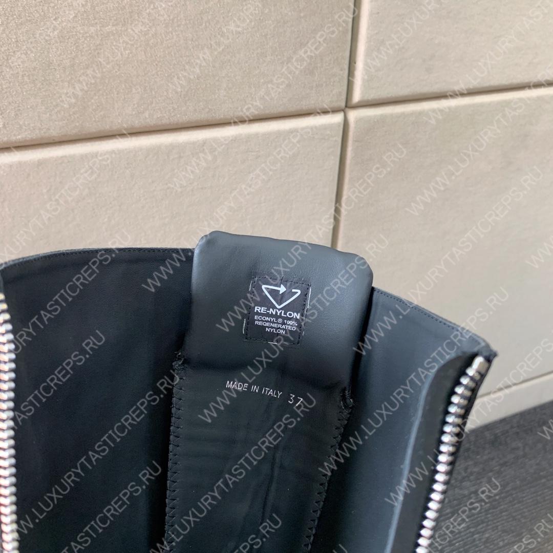 Pra*a brushed leather and nylon boots black 1w906m