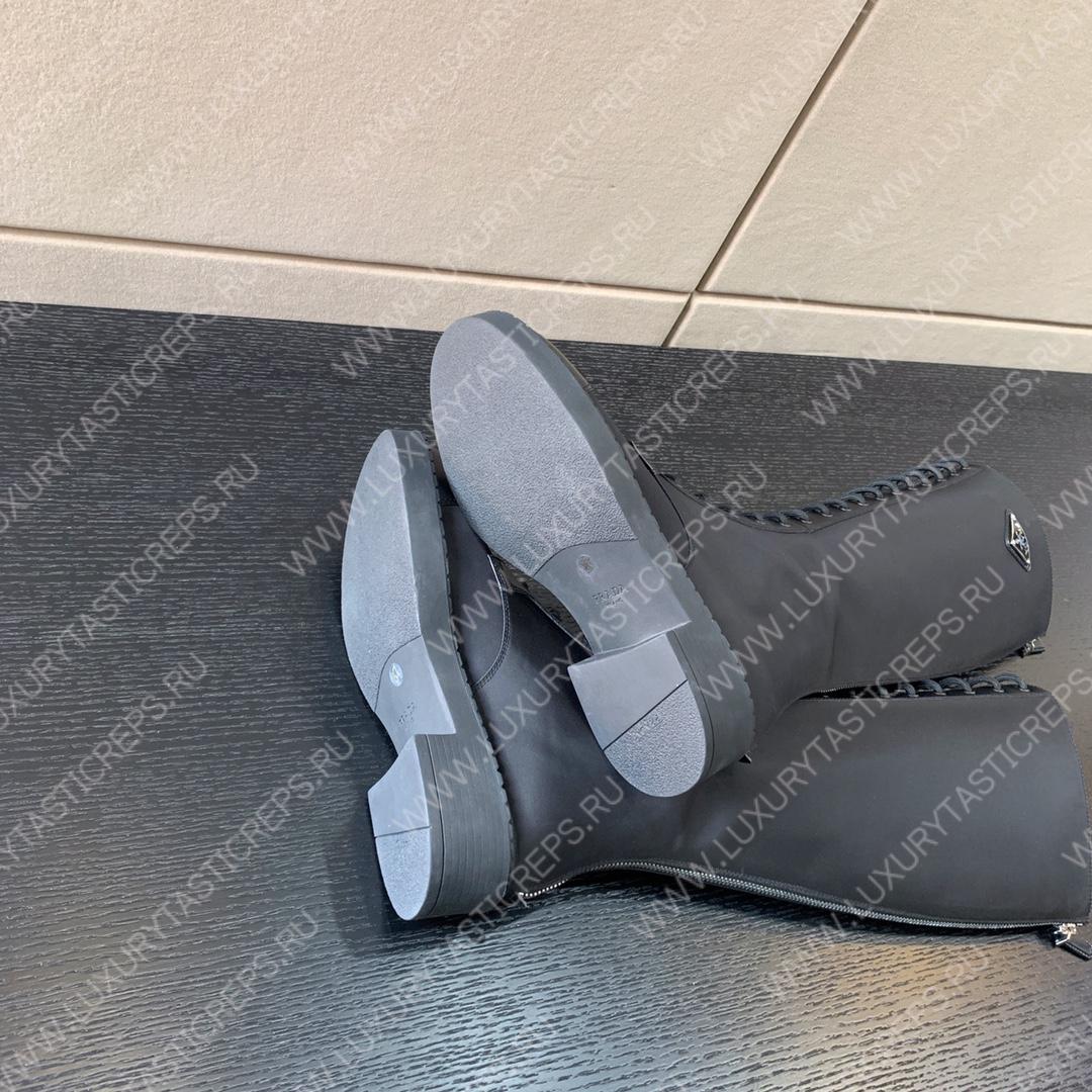 Pra*a brushed leather and nylon boots black 1w906m