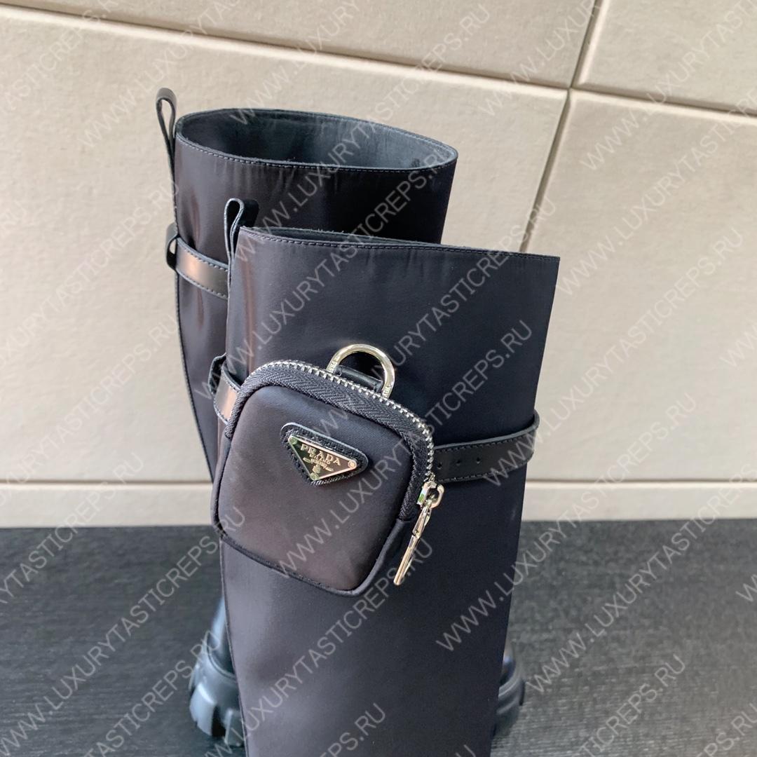 Pra*a monolith nylon zip pocket high boots black 1w906m