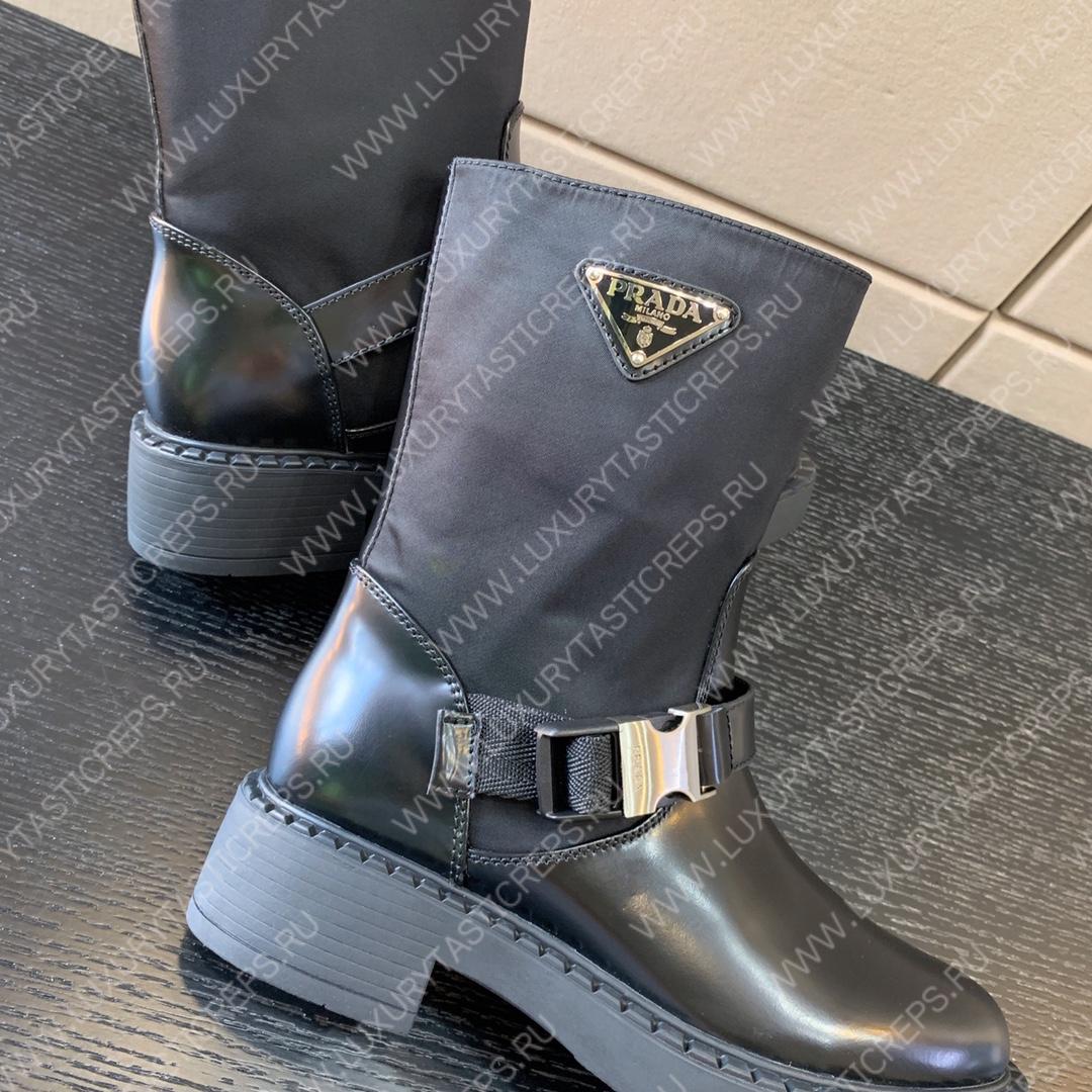 Pra*a brushed leather and re-nylon booties 1u6823