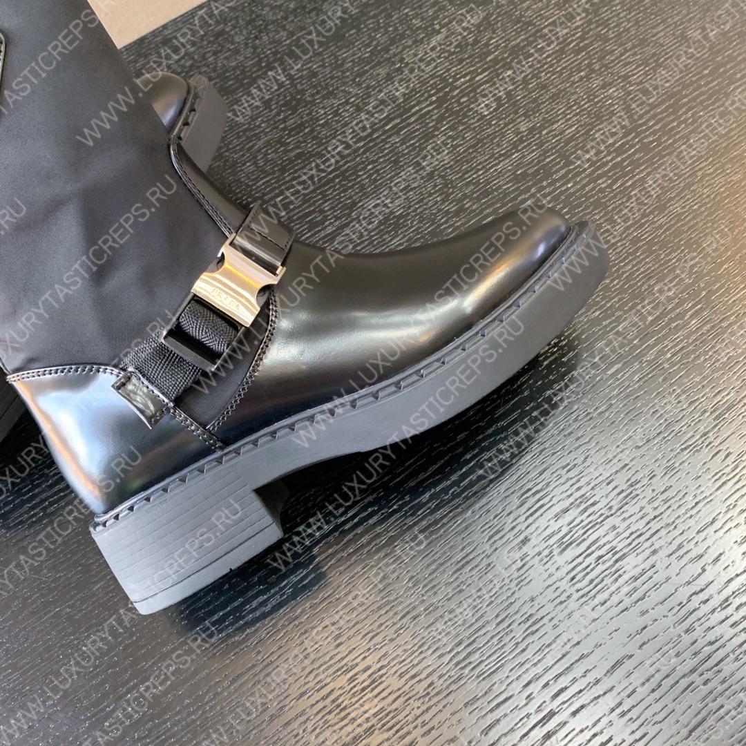 Pra*a brushed leather and re-nylon booties 1u6823