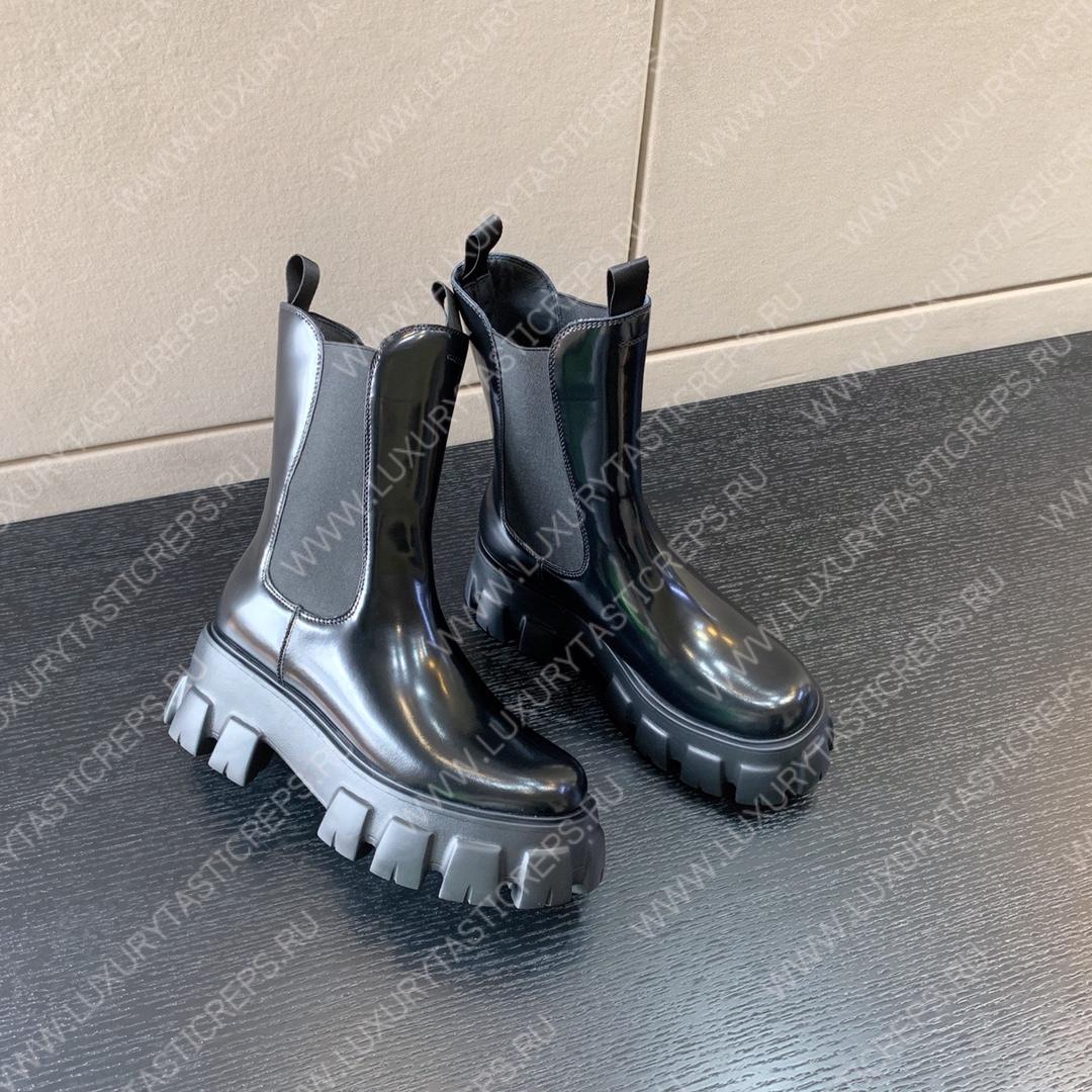 Pra*a monolith brushed leather boots black 1u749m