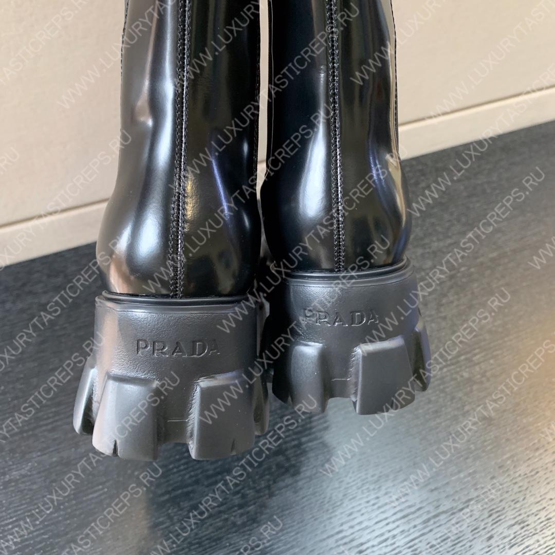 Pra*a monolith brushed leather boots black 1u749m