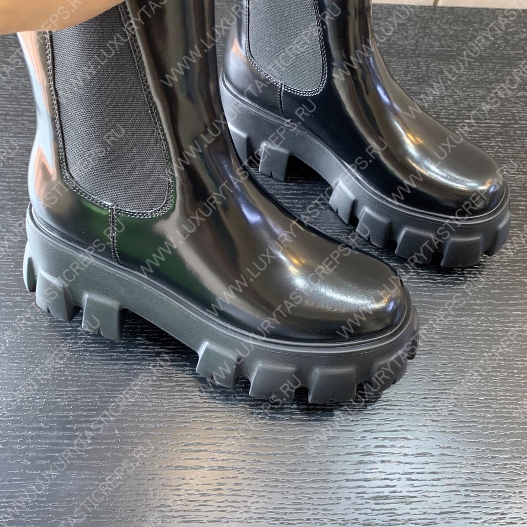 Pra*a monolith brushed leather boots black 1u749m