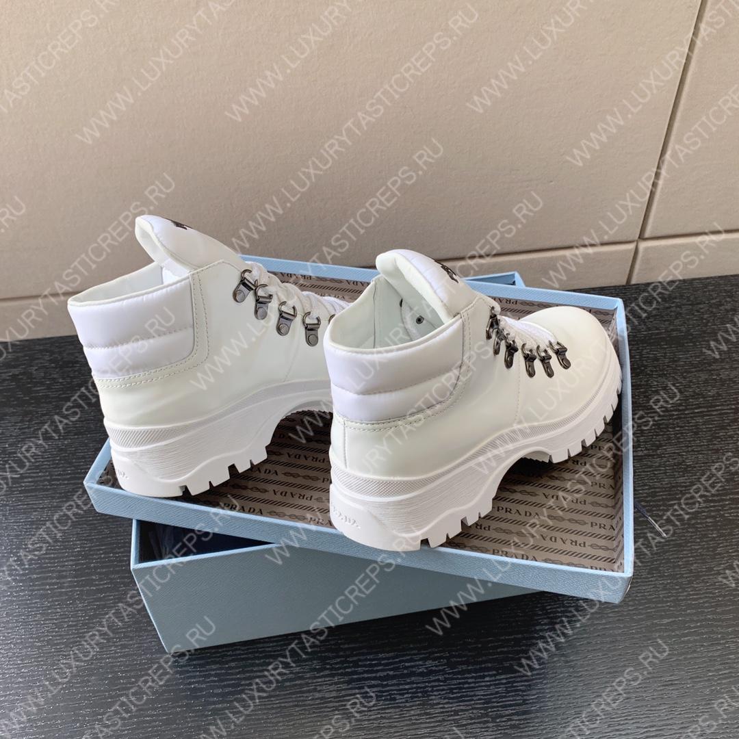 Pra*a brixxen leather and nylon booties white 1t709m