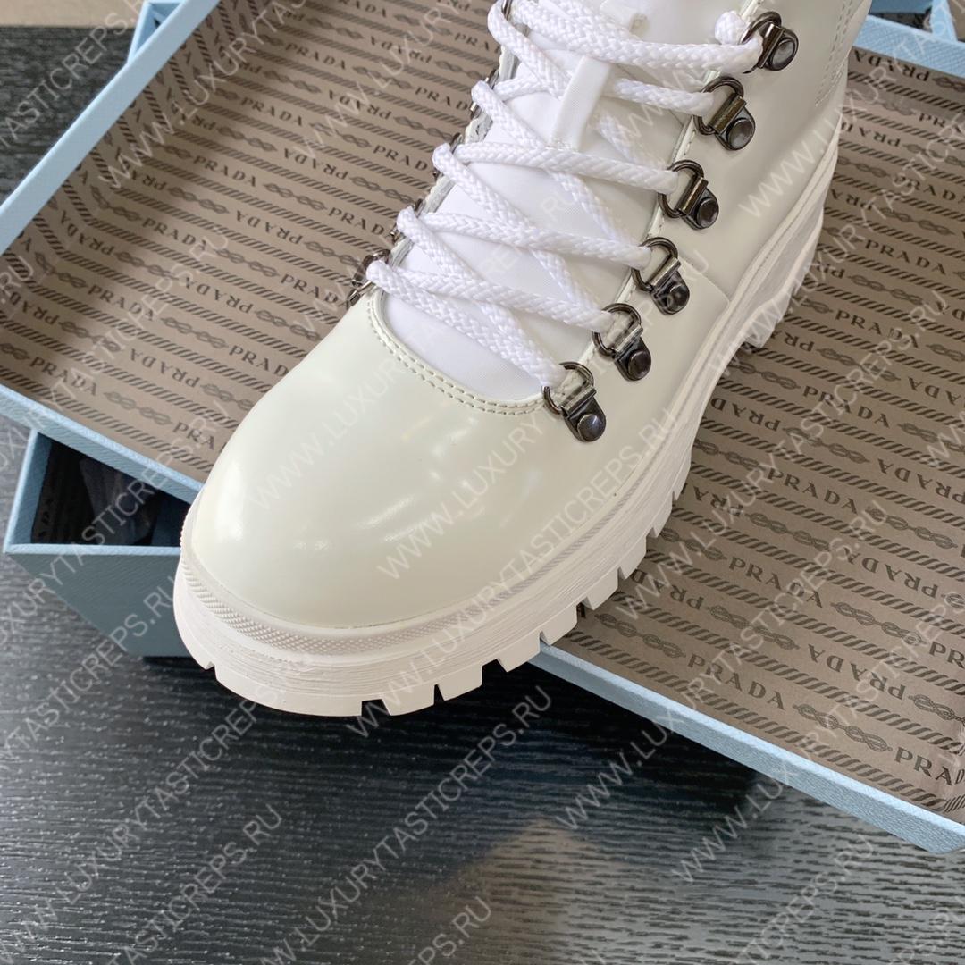 Pra*a brixxen leather and nylon booties white 1t709m