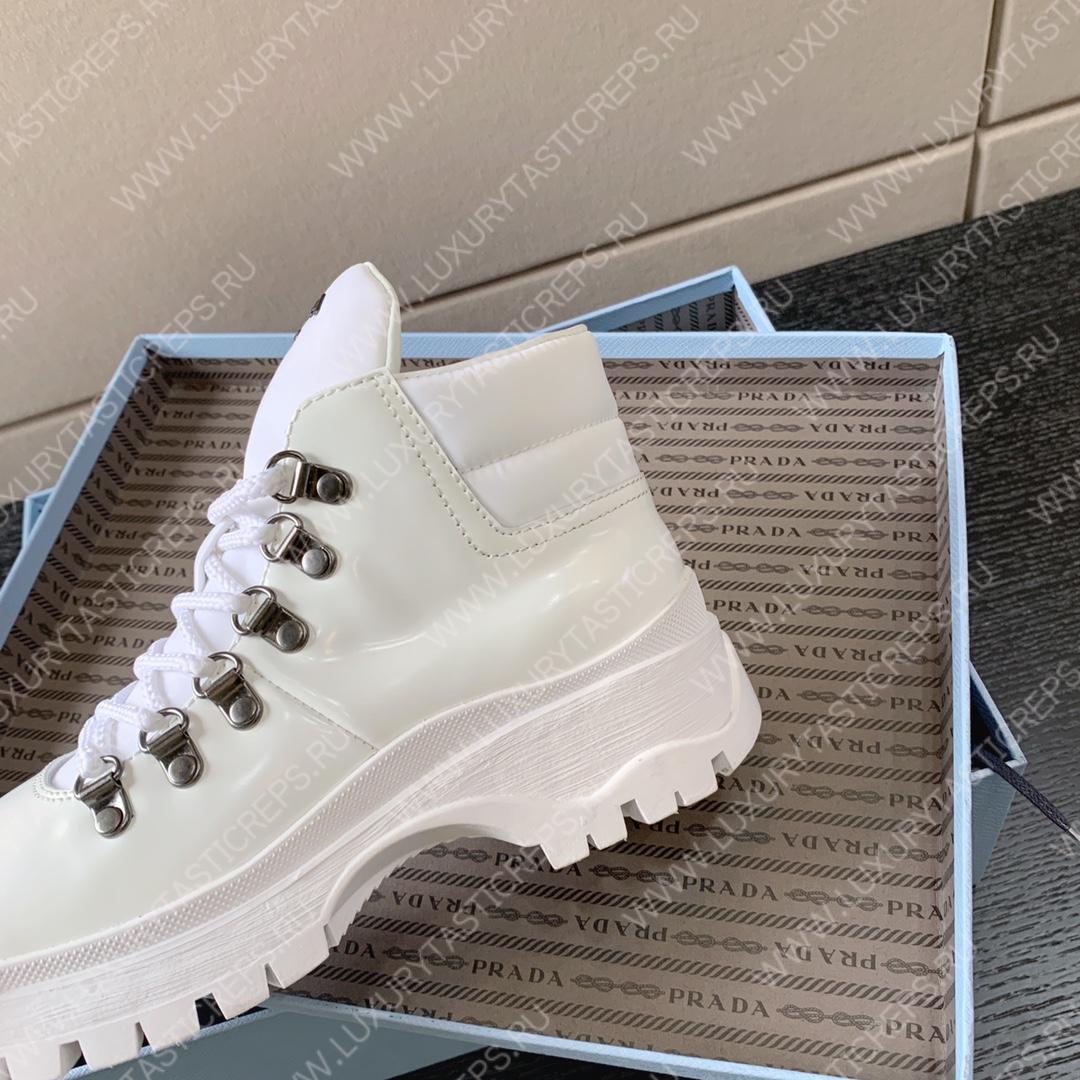 Pra*a brixxen leather and nylon booties white 1t709m