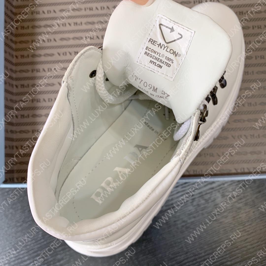 Pra*a brixxen leather and nylon booties white 1t709m