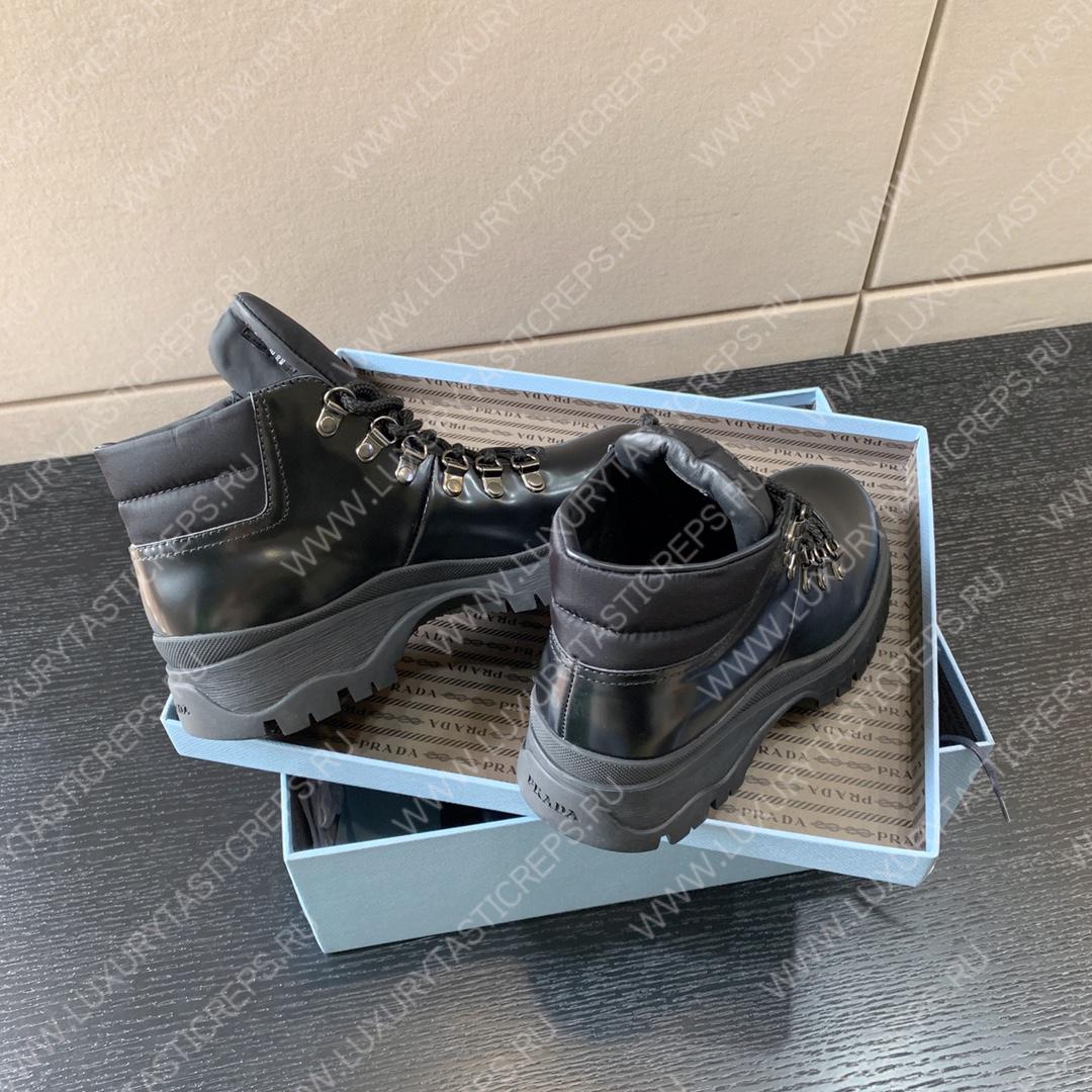 Pra*a brixxen leather and nylon booties black 1t709m