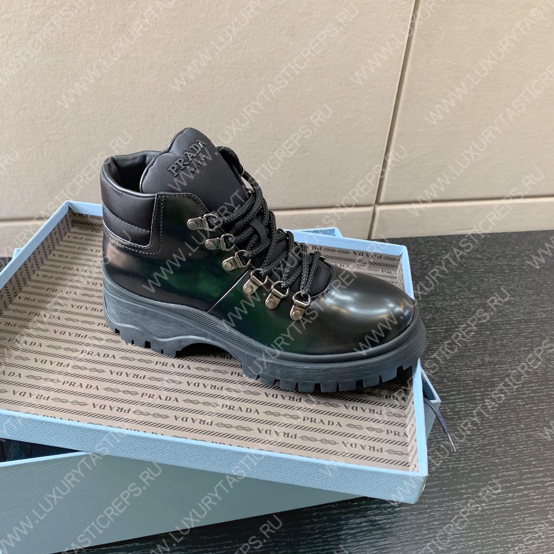 Pra*a brixxen leather and nylon booties black 1t709m