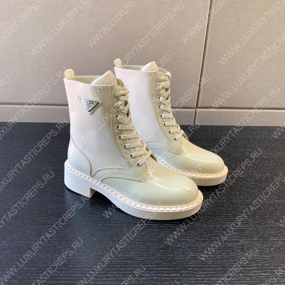 Pra*a brushed leather and re-nylon boots 1t782m