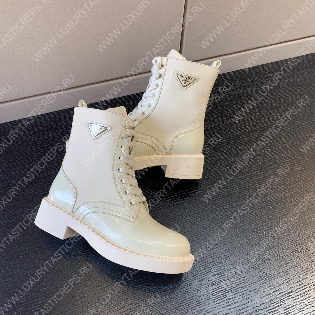 Pra*a brushed leather and re-nylon boots 1t782m