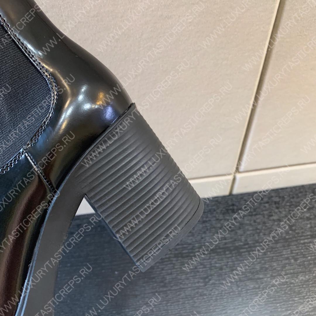 PARADA HEELED BRUSHED LEATHER BOOTIES BLACK 1U993M