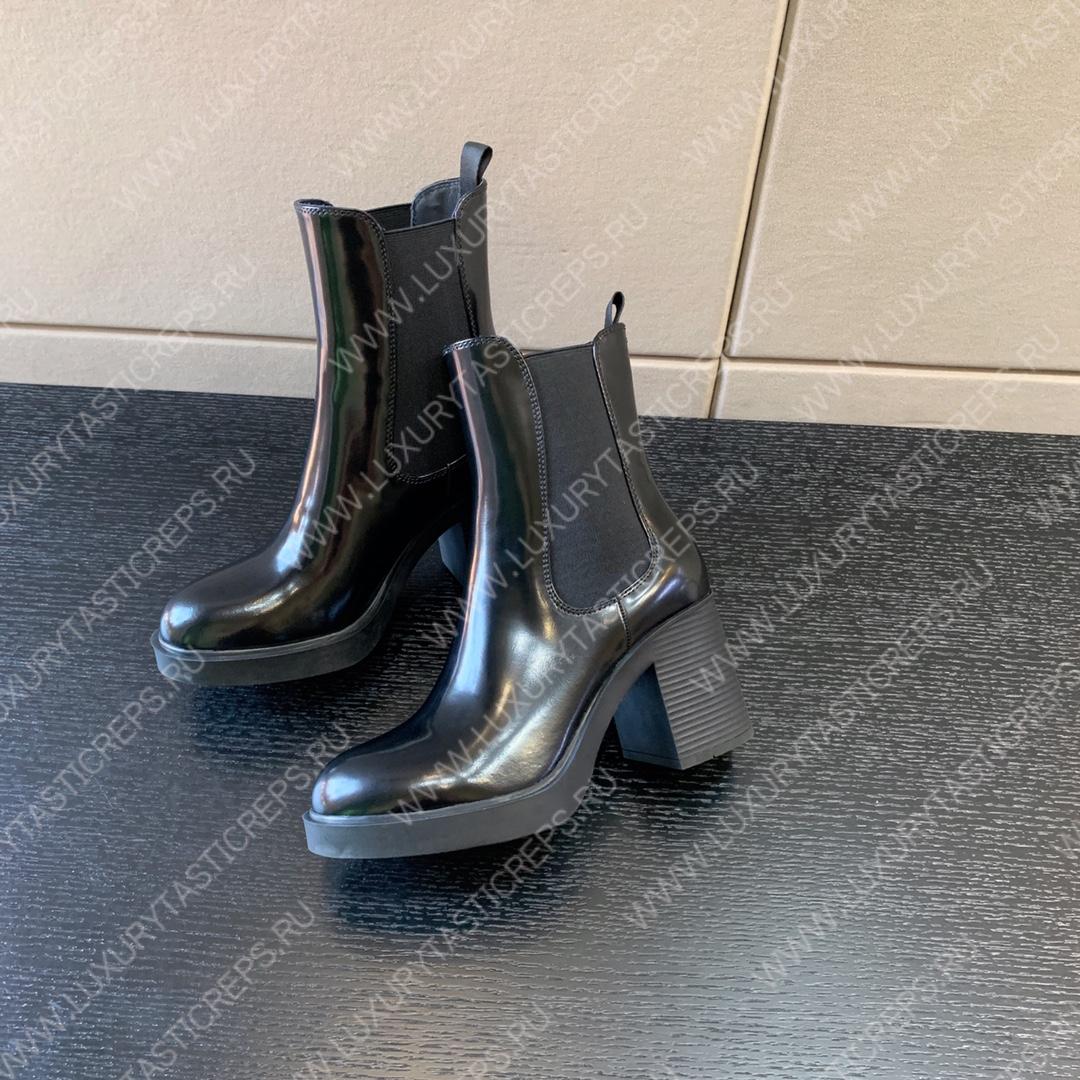 Pra*a heeled brushed leather booties black 1u993m