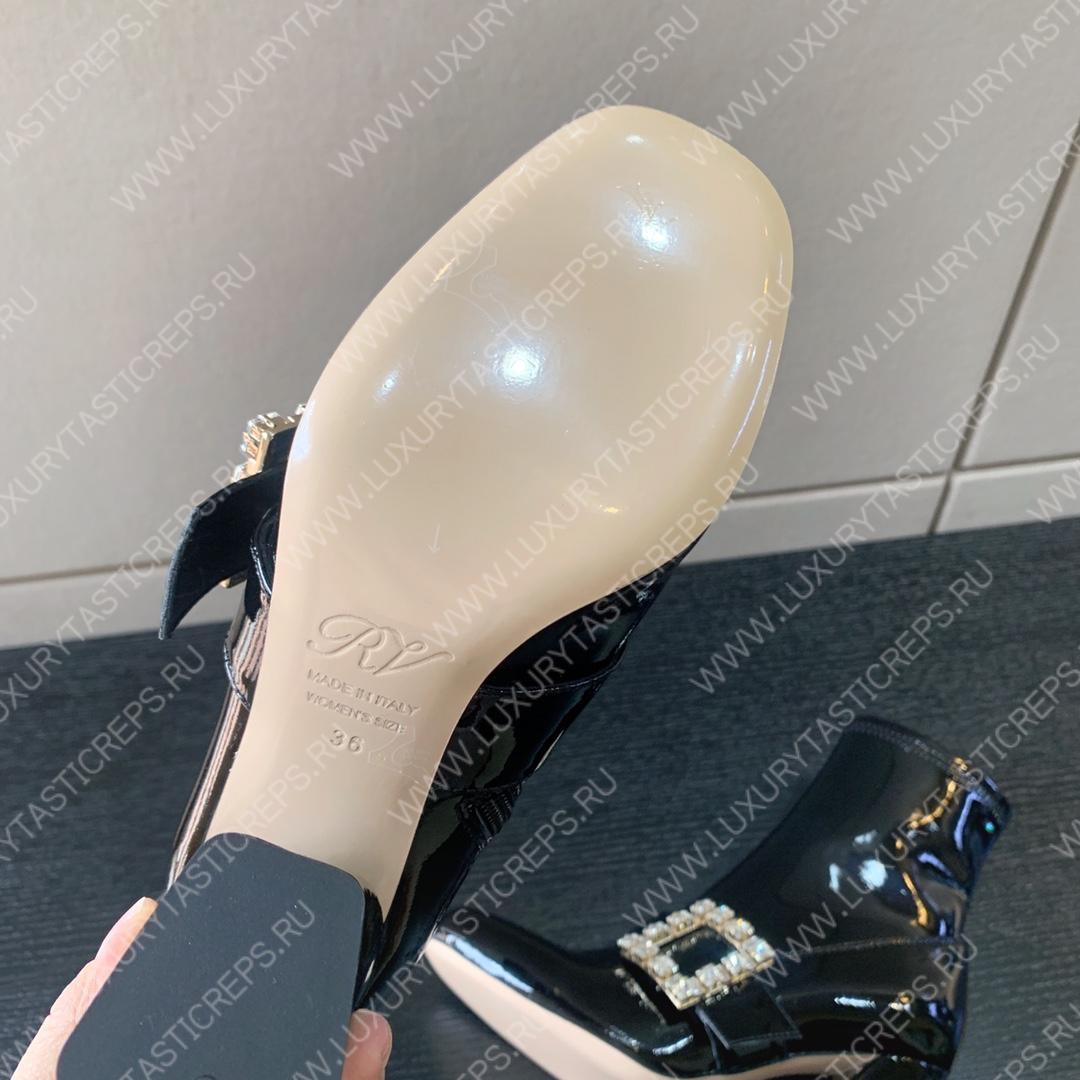 ROGER VIVIER VIV STRASS BUCKLE ANKE BOOT BLACK RVW59829