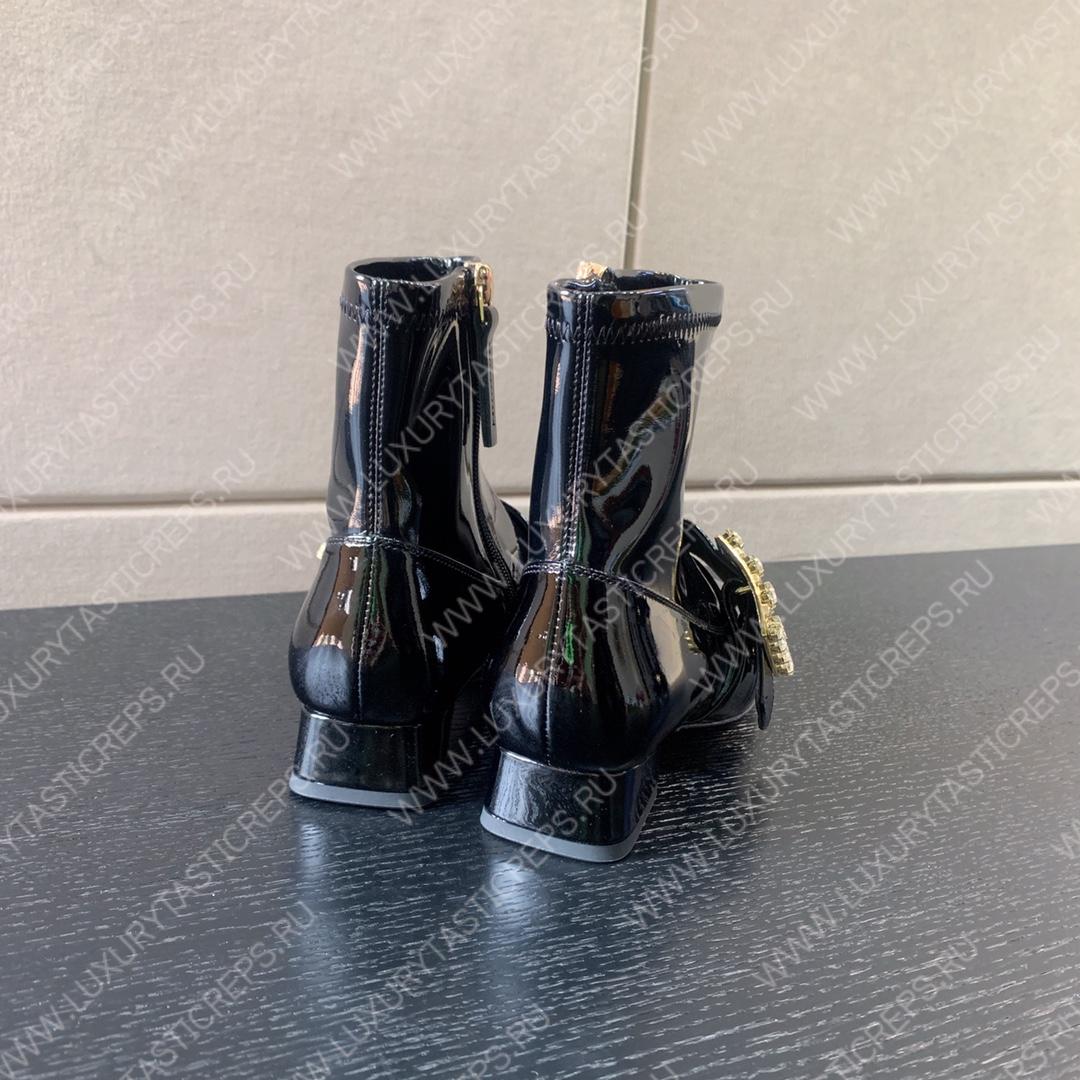 ROGER VIVIER VIV STRASS BUCKLE ANKE BOOT BLACK RVW59829