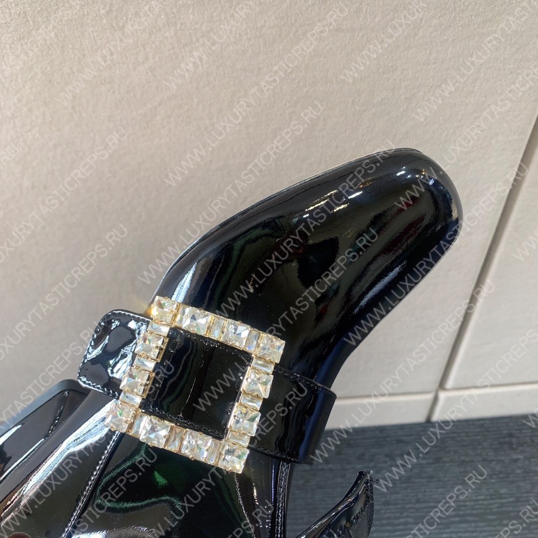 ROGER VIVIER VIV STRASS BUCKLE ANKE BOOT BLACK RVW59829