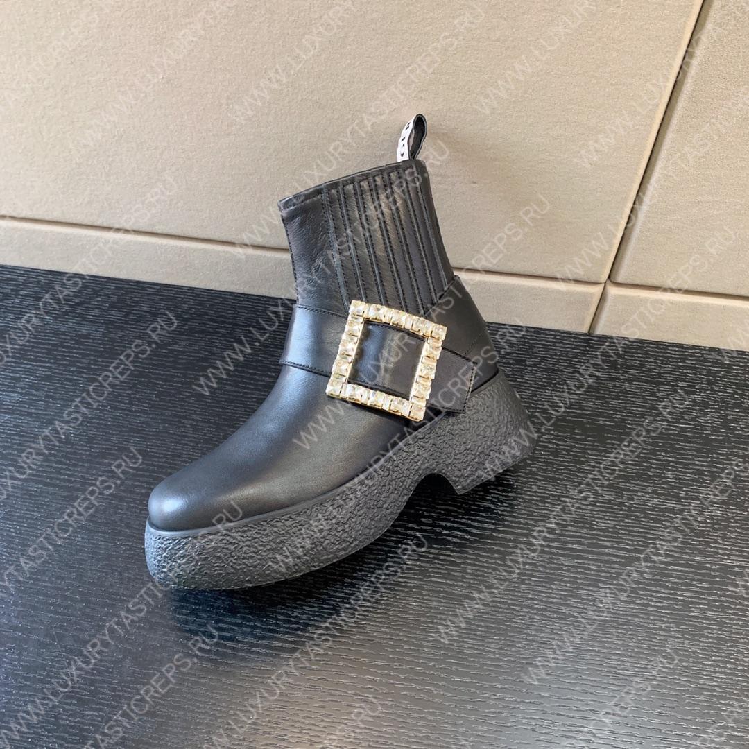 ROGER VIVIER VIV RANGERS ANKLE BOOTS BLACK RVW64233920QGW