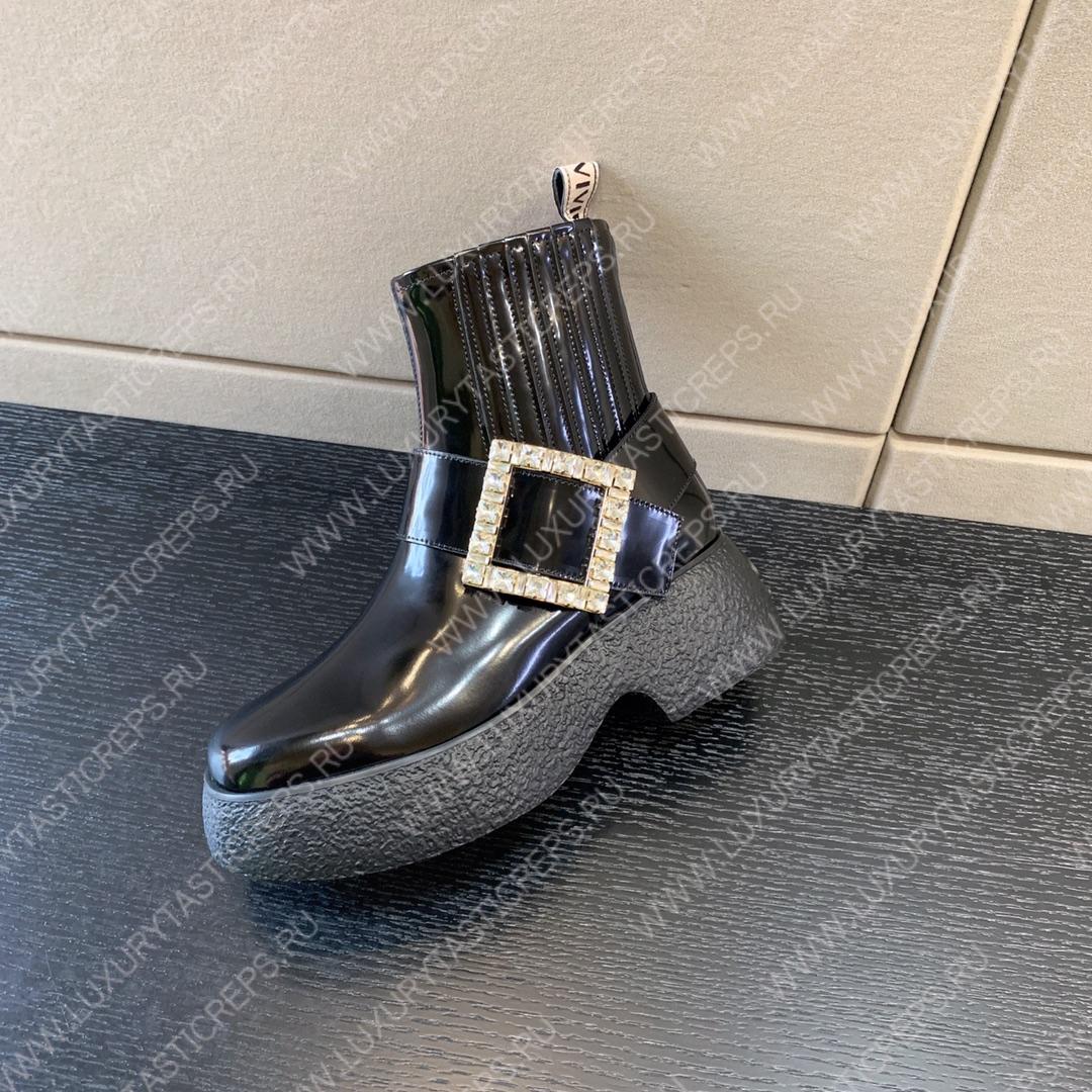 ROGER VIVIER VIV RANGERS ANKLE BOOTS BLACK RVW64233920QGW