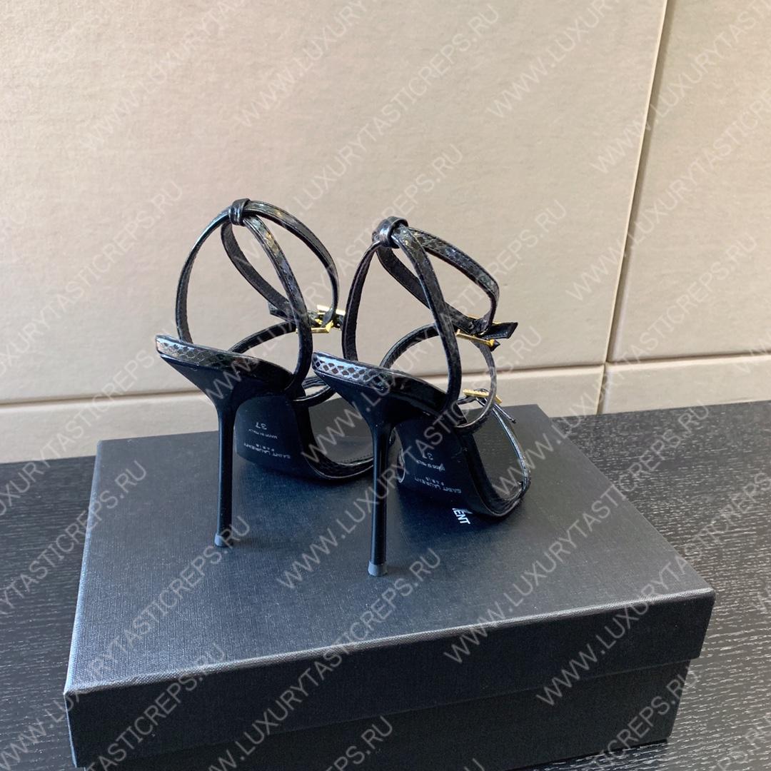 YVES SAINT LAURENT WATER SNAKE SANDALS BLACK 75I0H0015