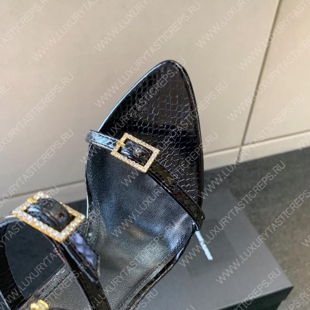YVES SAINT LAURENT WATER SNAKE SANDALS BLACK 75I0H0015