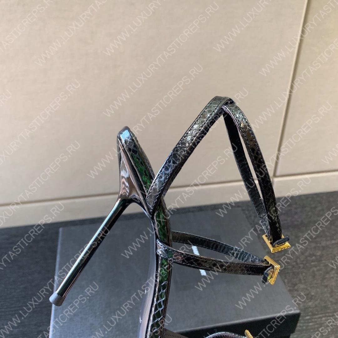 YVES SAINT LAURENT WATER SNAKE SANDALS BLACK 75I0H0015