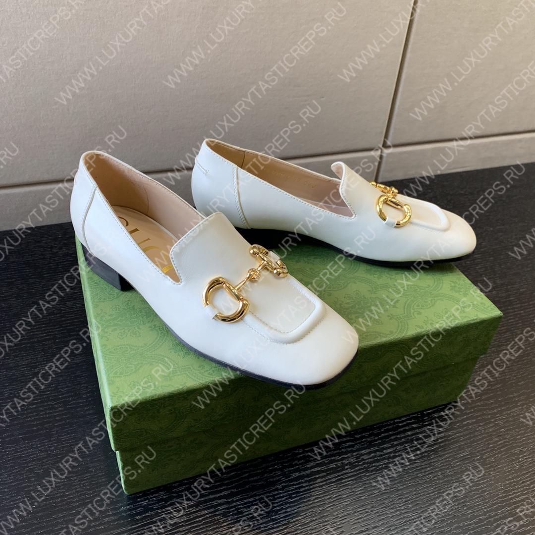 G*u*i horsebit loafer white 414998