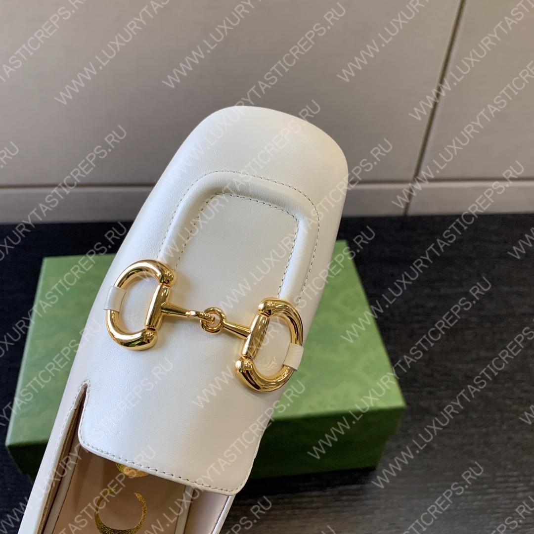 G*u*i horsebit loafer white 414998