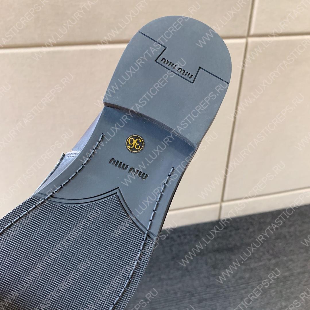 MIU MIU LEATHER PENNY LOAFERS BLACK 5D773D