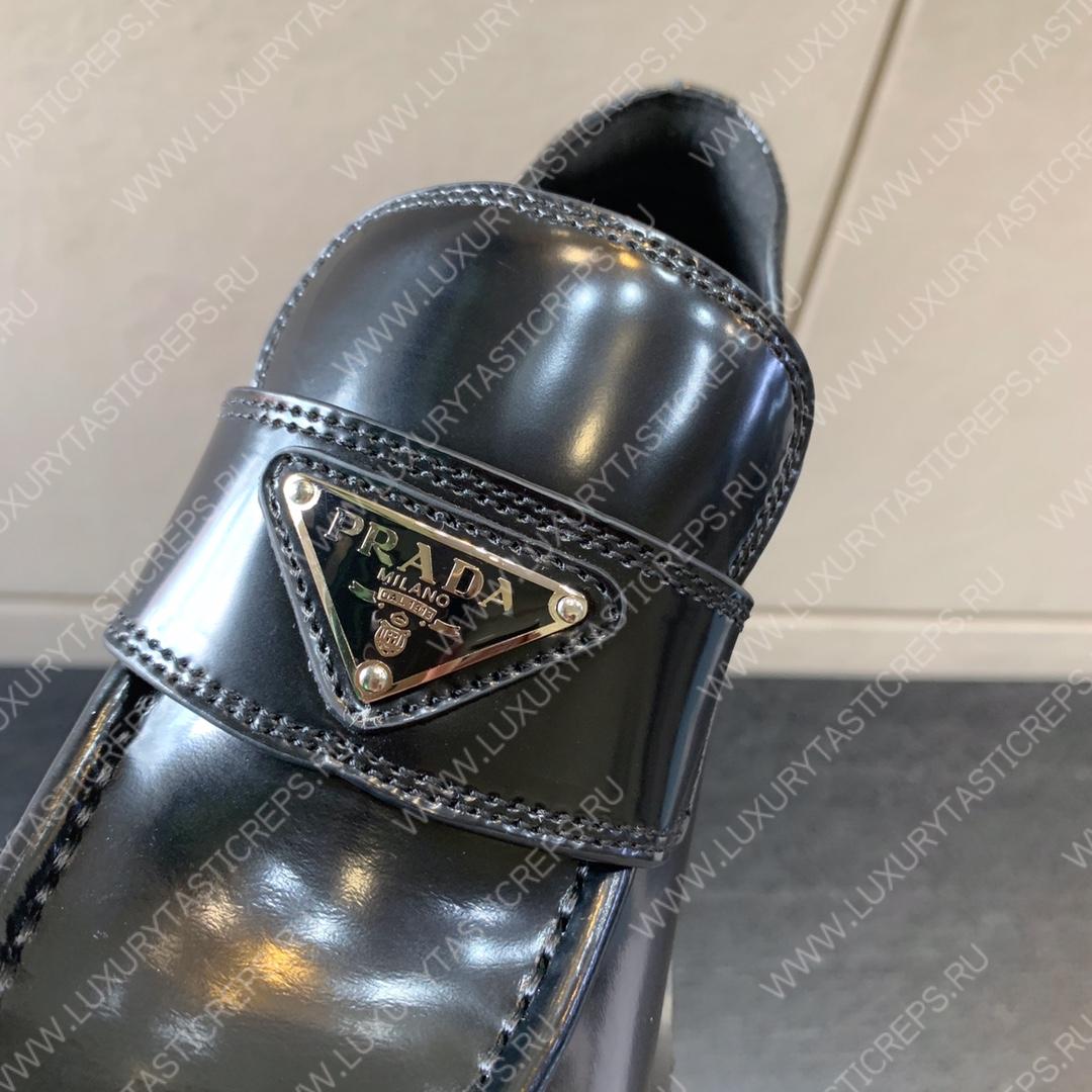 Pra*a high-heeled loafers black 1d246m