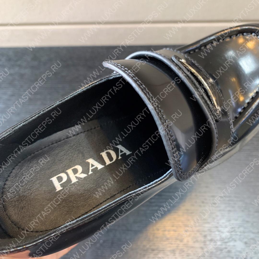 Pra*a high-heeled loafers black 1d246m