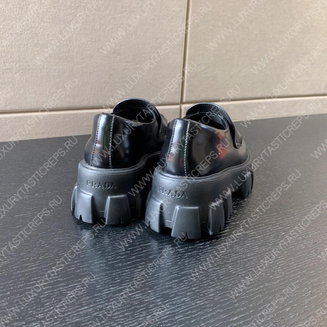 Pra*a brushed leather monolith loafers black 1d649m