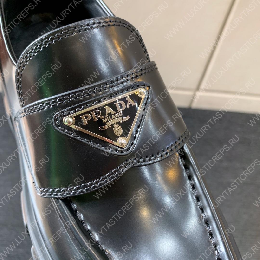 Pra*a brushed leather monolith loafers black 1d649m