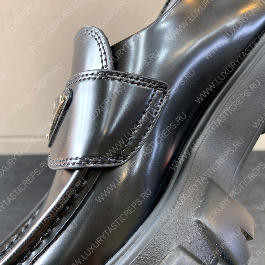 Pra*a brushed leather monolith loafers black 1d649m