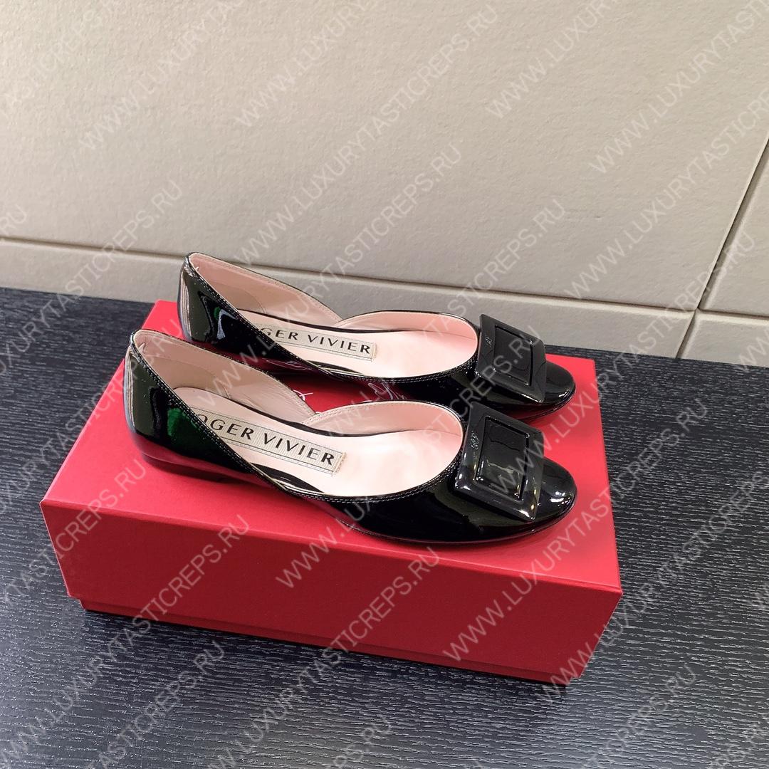 ROGER VIVIER BUCKLE BALLERINAS BLACK RVW6683