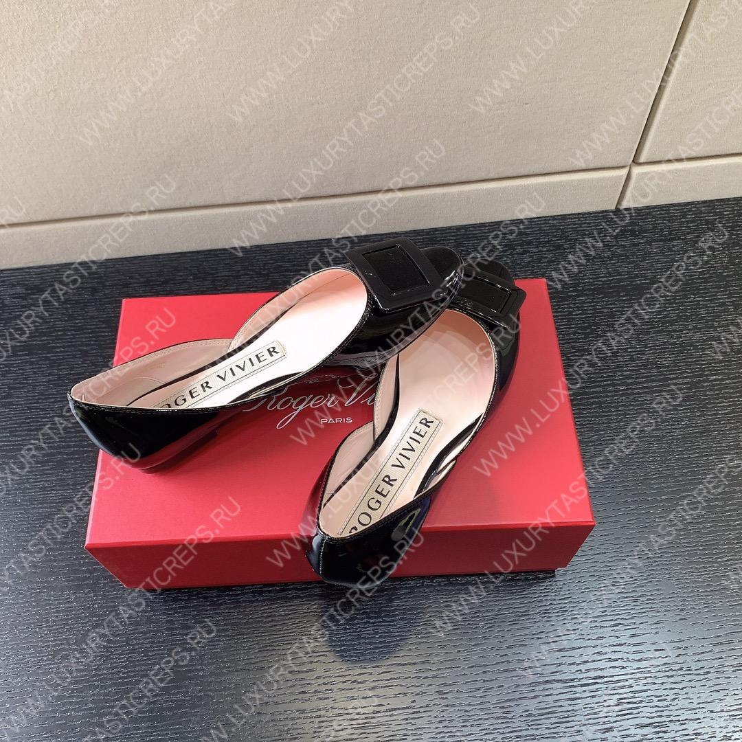 ROGER VIVIER BUCKLE BALLERINAS BLACK RVW6683