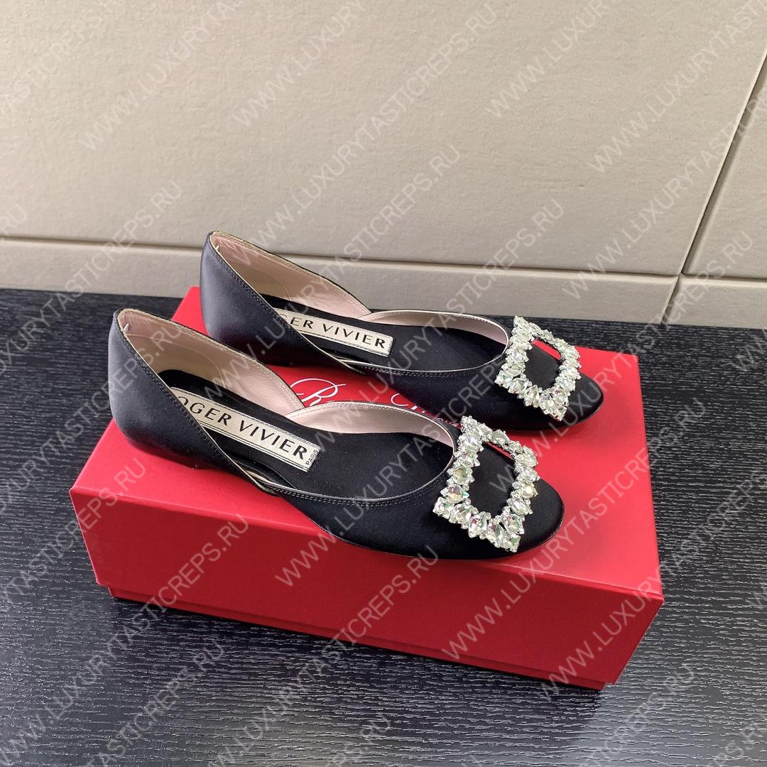 ROGER VIVIER BUCKLE BALLERINAS BLACK RVW6683