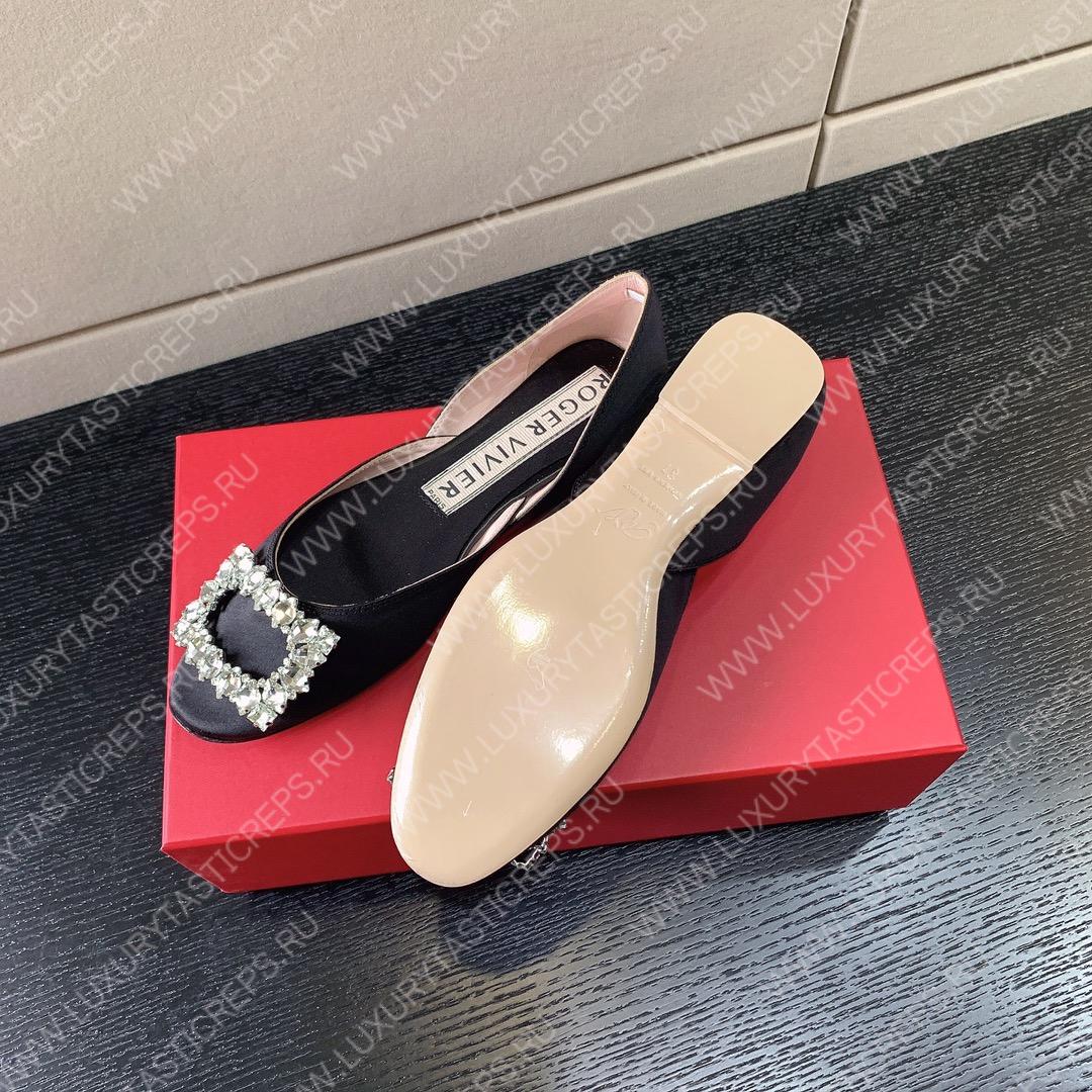 ROGER VIVIER BUCKLE BALLERINAS BLACK RVW6683