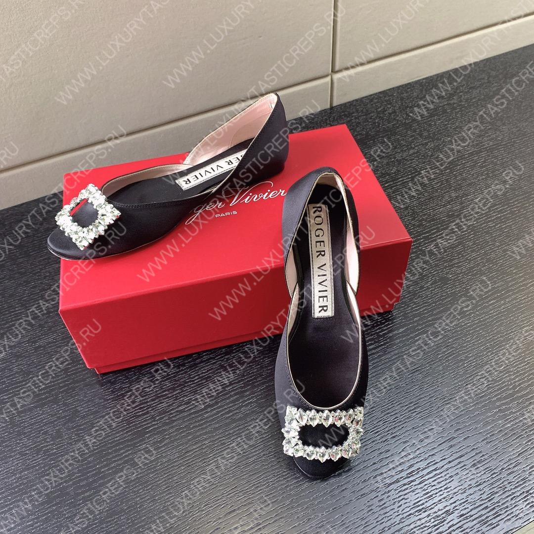 ROGER VIVIER BUCKLE BALLERINAS BLACK RVW6683