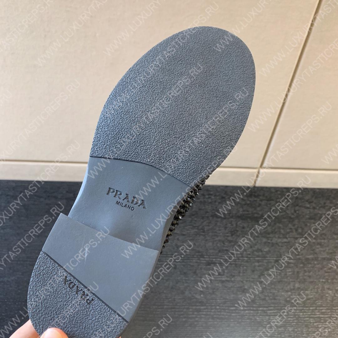 Pra*a satin mules with crystals black 1d754m