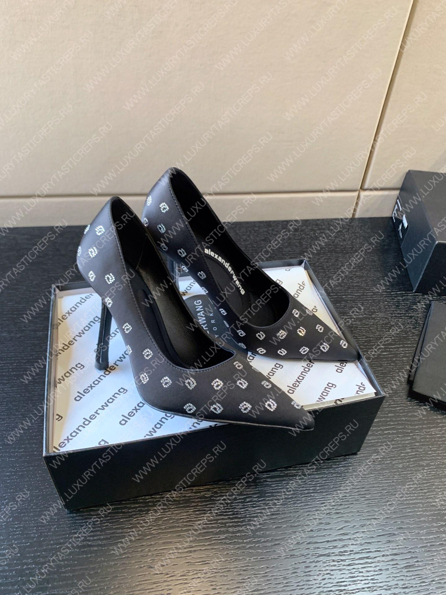 ALEXANDER WANG DELPHINE HEELS LEATHER BLACK 231187F