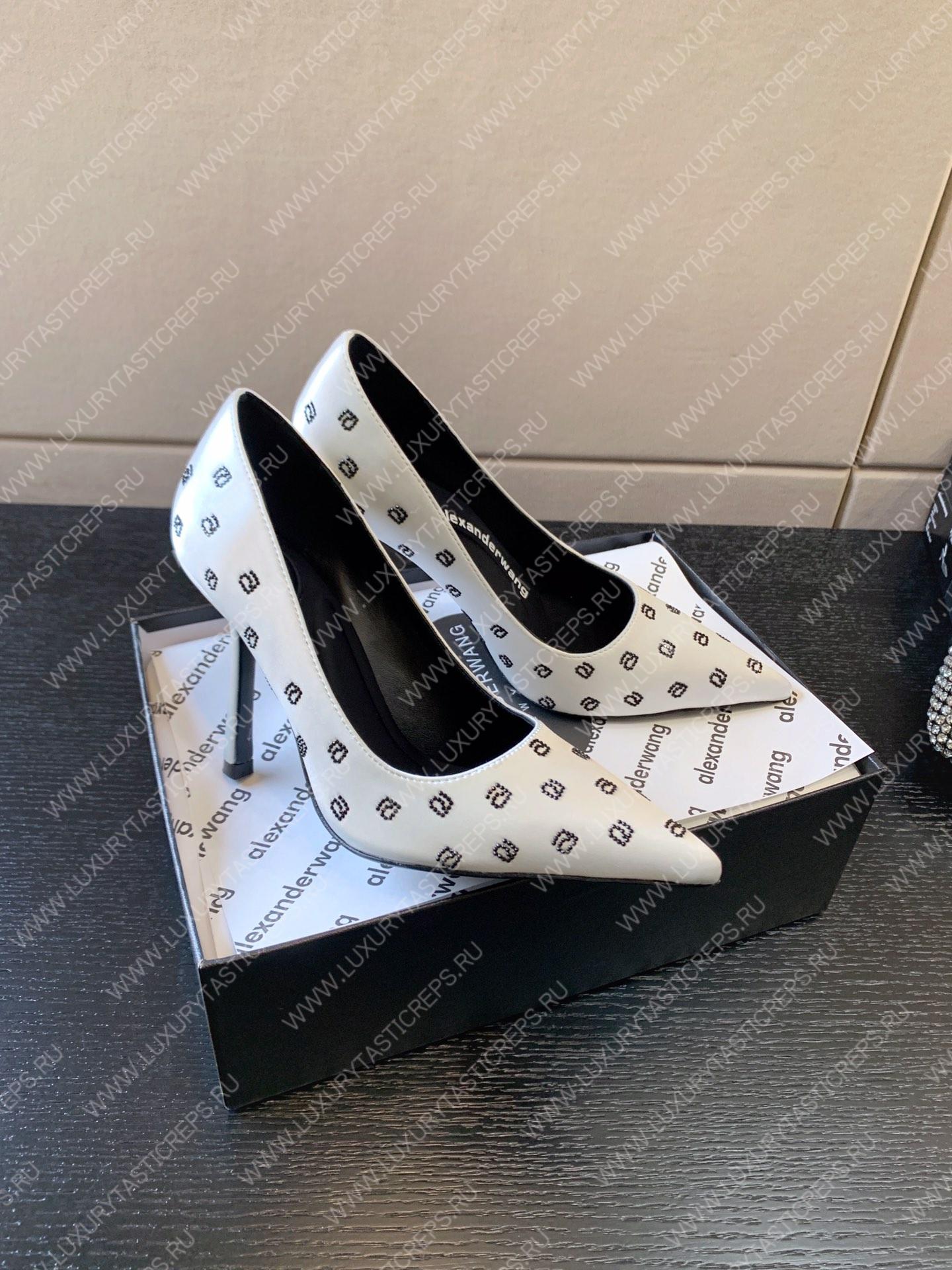 ALEXANDER WANG DELPHINE HEELS LEATHER WHITE 231187F