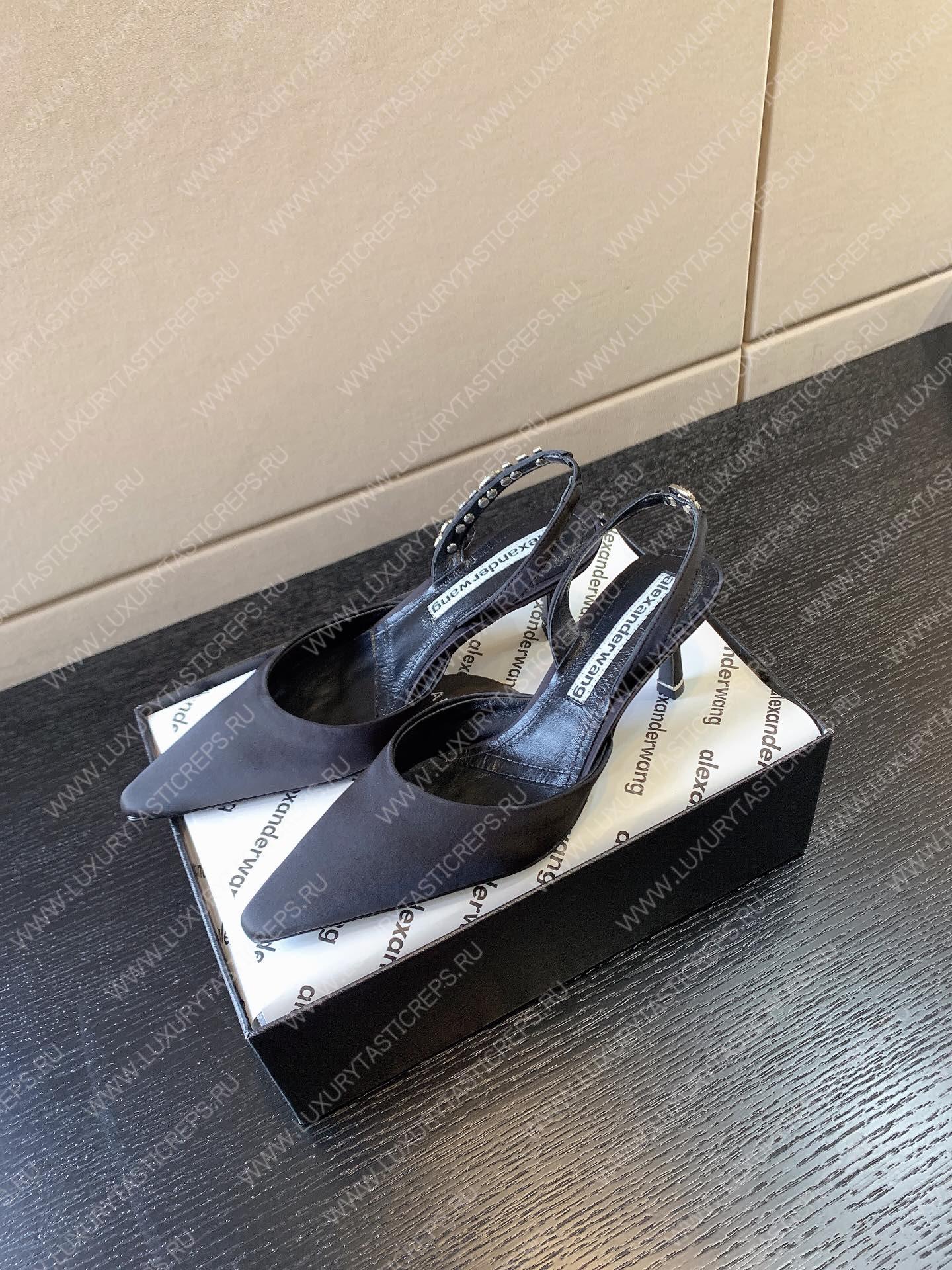 ALEXANDER WANG DELPHINE PUMPS LEATHER DARK GREY 30123P