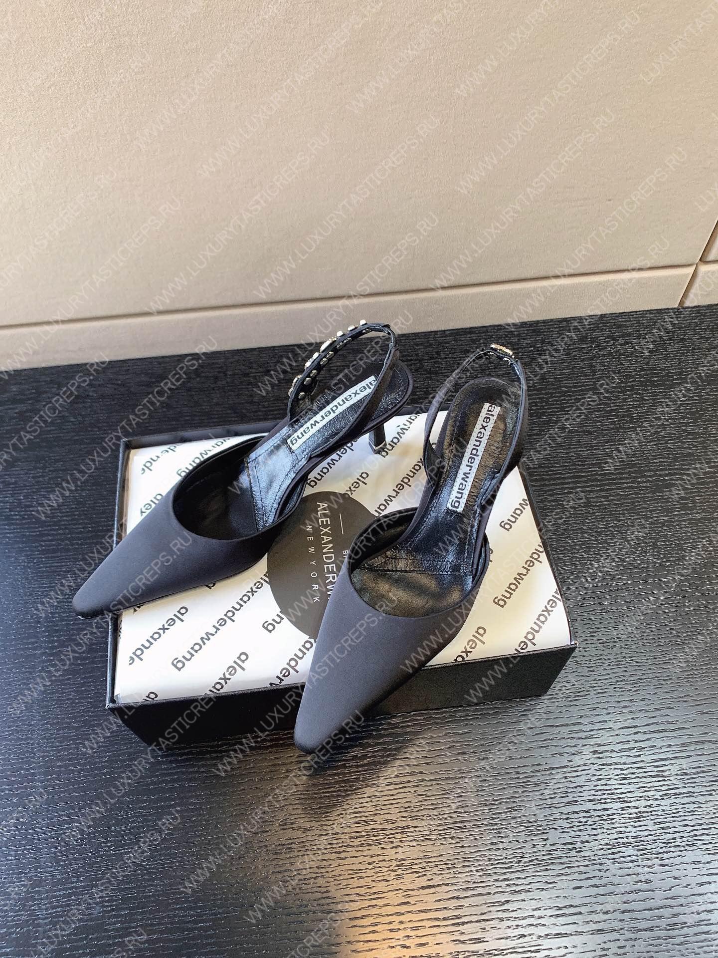 ALEXANDER WANG DELPHINE PUMPS LEATHER DARK GREY 30123P